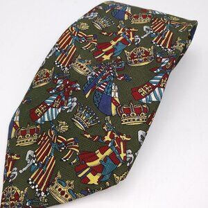 Tommy Hilfiger Tie - Men's - 100% Silk - Knights & Crowns - 59"L